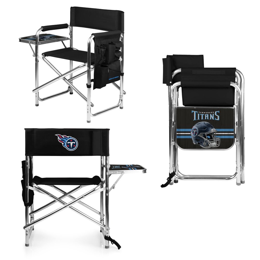 PICNIC TIME NFL Tennessee Titans Sports Chair with Side Table, Beach Chair, Camp Chair for Adults