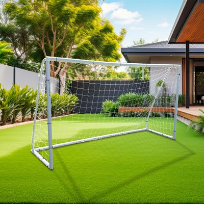 Vallerta Premier 10 X 6 Ft AYSO Youth & 5v5 Regulation Size Soccer Goal. Heavy Duty 62MM Diameter PVC Frame w/Weatherproof 4mm Net & Easy Carry Bag.