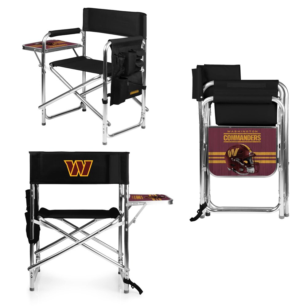 PICNIC TIME NFL Washington Commanders Sports Chair with Side Table, Beach Chair, Camp Chair for Adults