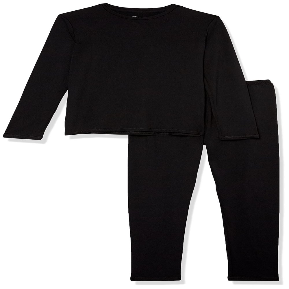 Fruit of the Loom Girls' Performance Baselayer Thermal Set, Black, 7/8