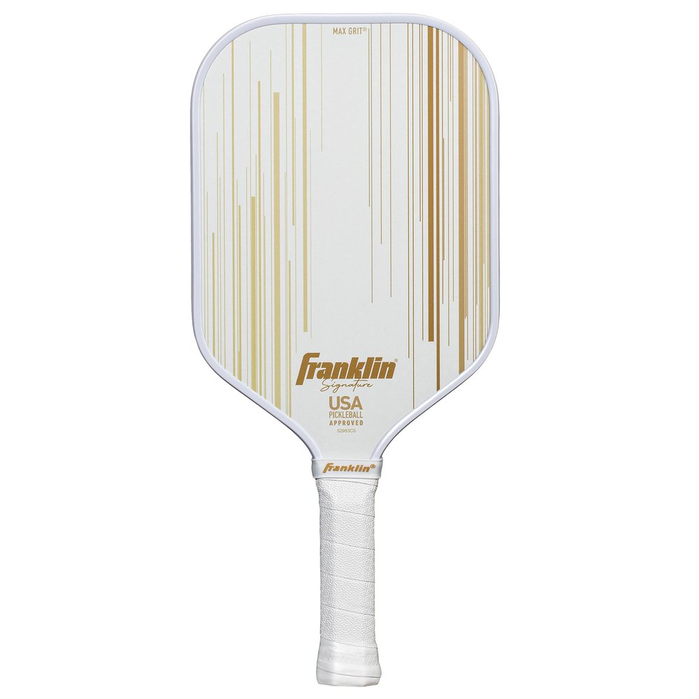 Franklin Sports Pro Pickleball Paddles - Signature Series Pro Paddle with MaxGrit Surface - USA Pickleball (USAPA) Tournament Approved - 13mm Polypropylene Core - Gold
