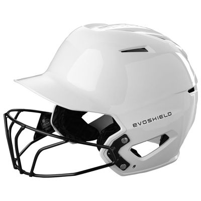 EvoShield XVT 2.0 Gloss Batting Helmet with Facemask - Team White, Large/X-Large