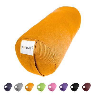 Sol Living Yoga Bolster Pillow for Restorative Yoga Meditation Bolster 100% Cotton Cylindrical Meditation Cushion Firm Cushion Bolster Washable Cover for Balance Support Asana Poses