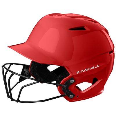 EvoShield XVT 2.0 Gloss Batting Helmet with Facemask - Scarlet, Medium/Large