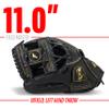 Franklin Sports Field Master Baseball + Softball Glove - Adult + Youth Glove - 11.0 Inch - Left Hand Throw - Men's + Women's - Black/Gold view 4