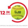 Franklin Sports 12" Fastpitch Softballs - 12 Pack, Official Size and Weight, Durable Construction, Optic Yellow Cover, Flat Seams, Synthetic Cover view 2