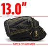 Franklin Sports Field Master Baseball + Softball Glove - Adult + Youth Glove - 13.0 Inch - Left Hand Throw - Men's + Women's - Black/Gold view 4