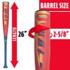 Franklin Sports Kids Metal Tball + Baseball Bat - Barracuda Youth Composite Teeball Bat - USA Baseball Certified for Boys + Girls Tee Ball - 26" inches/ 13oz - Drop -13 - Red view 2