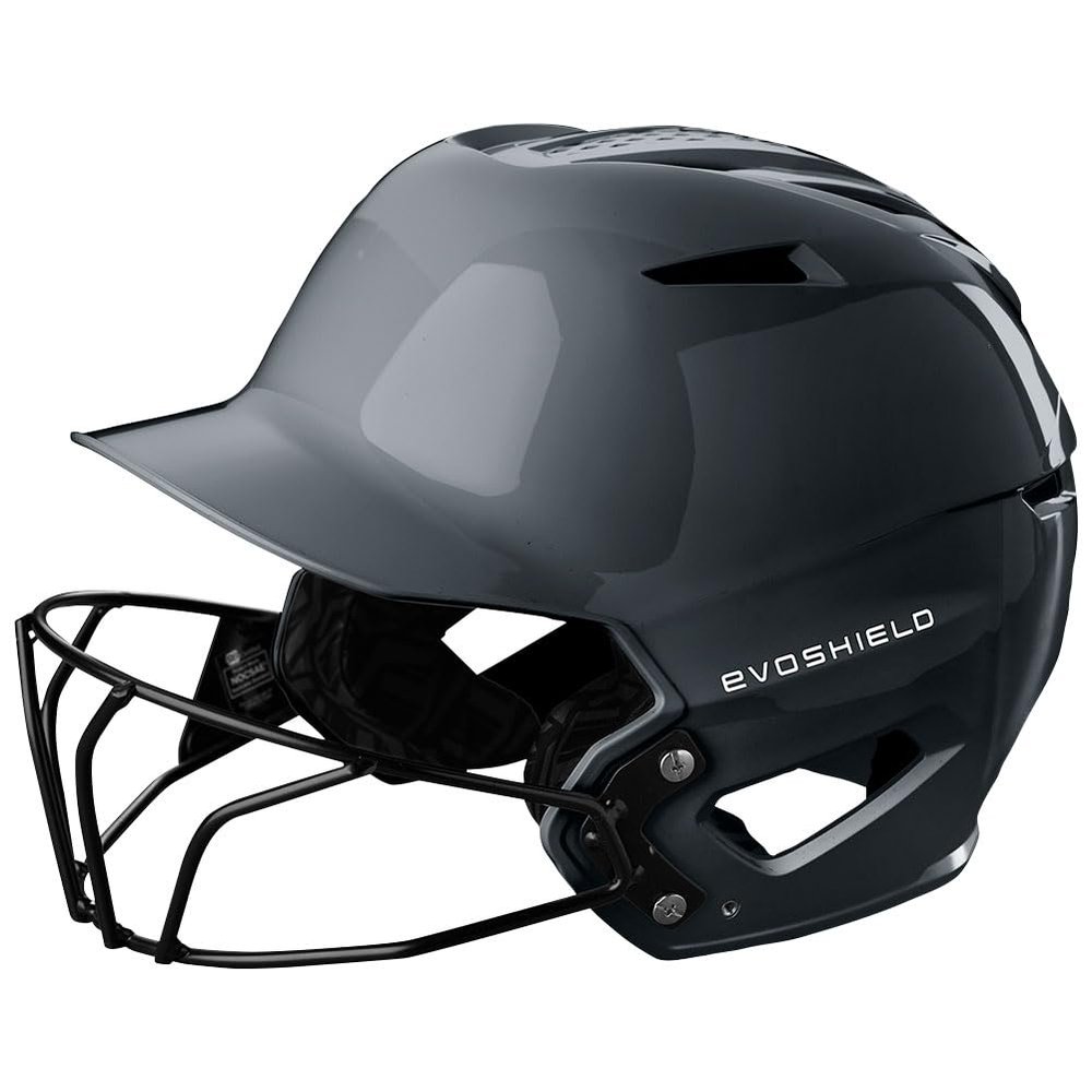EvoShield XVT 2.0 Gloss Batting Helmet with Facemask - Charcoal, Small/Medium