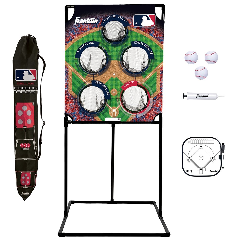 Franklin Sports MLB Baseball Target Toss Game - MLB Deluxe Kids Baseball Throwing Game Target + Balls Set - Fun Toy Set for Kids