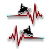 2 Heartbeat Pulse Sledding 9'' Decals 4x4 Offroad Truck Box Sled Snowmobile Hauling Trailer Accessories Vinyl Stickers view 1