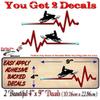 2 Heartbeat Pulse Sledding 9'' Decals 4x4 Offroad Truck Box Sled Snowmobile Hauling Trailer Accessories Vinyl Stickers view 2