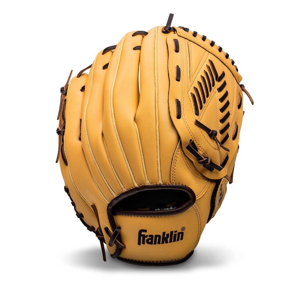 Franklin Sports Field Master Baseball + Softball Glove - Adult + Youth Glove - 13.0 Inch - Right Hand Throw - Men's + Women's - Camel Brown