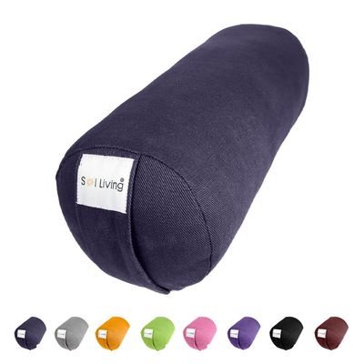 Sol Living Yoga Bolster Pillow for Restorative Yoga Meditation Bolster 100% Cotton Cylindrical Meditation Cushion Firm Cushion Bolster Washable Cover for Balance Support Asana Poses