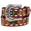 Angel Ranch Girl's Sunflower Cactus Belt, Size 20, Red view 1