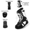 Alpine Swiss Men's Snowboard Boots | Waterproof, Custom-Fit Liner, Medium Flex for All-Mountain Riding, Winter Snow Boots Black White 5 M US view 2