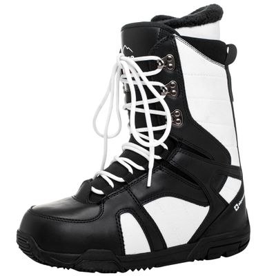 Alpine Swiss Men's Snowboard Boots | Waterproof, Custom-Fit Liner, Medium Flex for All-Mountain Riding, Winter Snow Boots Black White 7 M US