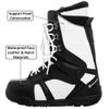 Alpine Swiss Men's Snowboard Boots | Waterproof, Custom-Fit Liner, Medium Flex for All-Mountain Riding, Winter Snow Boots Black White 7 M US view 3