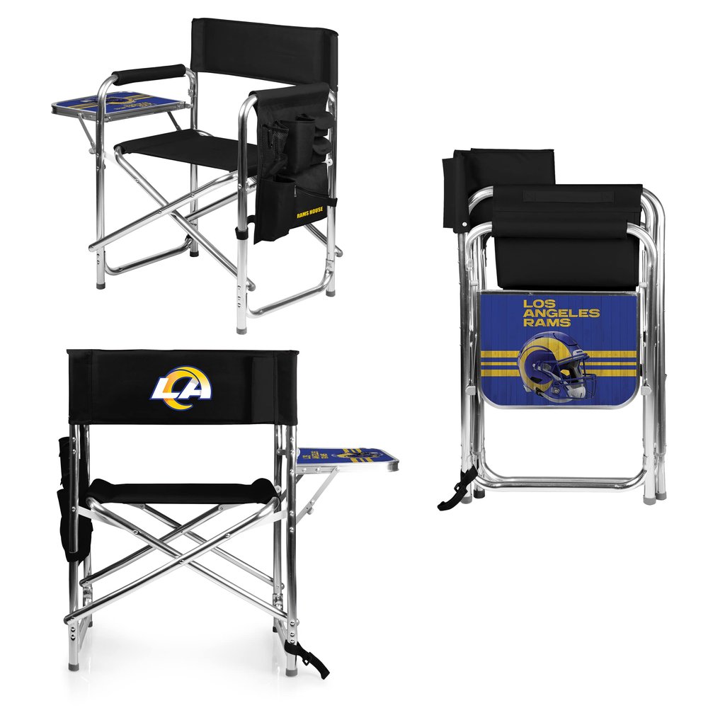 PICNIC TIME NFL Los Angeles Rams Sports Chair with Side Table, Beach Chair, Camp Chair for Adults