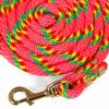 Jeffers Equine Nylon Horse Lead Rope, 5/8" x 8', Pink - Heavy Duty, Durable Nylon Rope with Bolt Snap, Rust Resistant Brass Hardware for Horses - Training, Grooming, & Equestrian Accessories view 4