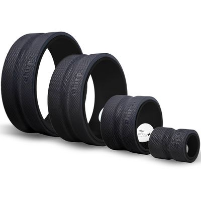 Chirp Wheel Foam Roller  Targeted Back & Neck Relief, Lumbar Spine Stretcher, Spinal Decompression Back Stretcher, Massage Roller with Density Foam for Physical Therapy, Supports 500lbs, 4-Pack Black