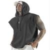 Aixdir Sleeveless Hoodies Men Workout Shirt Sleeveless Hoody Muscle Tank Hoodie Dark Grey view 1