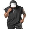 Aixdir Sleeveless Hoodies Men Workout Shirt Sleeveless Hoody Muscle Tank Hoodie Dark Grey view 2