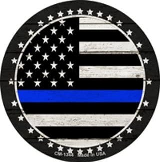 Blue Line Black Flag Circle Coaster Set of 4