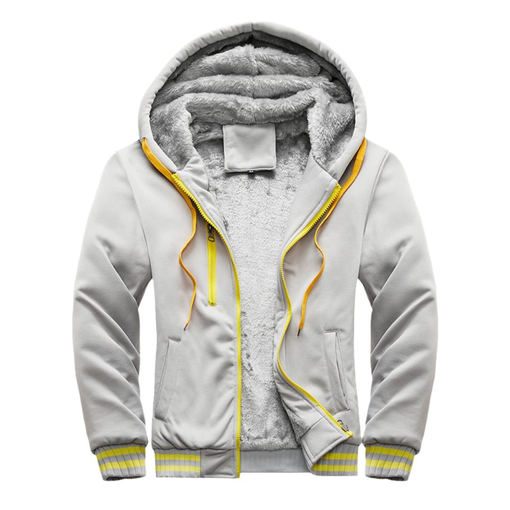 Vogrtcc Men Hoodies Winter Thick Warm Fleece Zipper Coat Male Streetwear Hoodies Sweatshirts