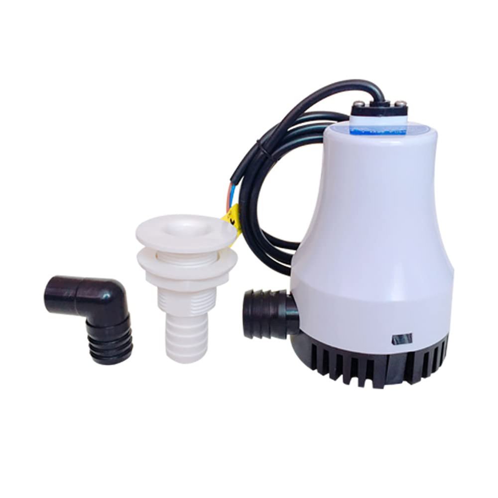 ihreesy 24V Automatic Submersible Bilge Water Pump,1000 GPH 19mm Electric Marine Bilge Pump Boat Bilge Water Pump Accessories for Caravan Ponds Pools,White