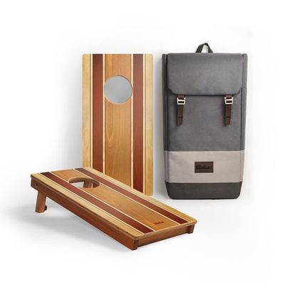 Elakai Cornhole Boards Backyard Games Mahogany Printed Classic Woody Travel Size 1 ft x 2 ft