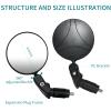 Bike Mirror, 2 Pcs 360 Rotatable Bar End Bicycle Mirrors for Handlebars, Wide Angle Convex Bike Mirrors Handlebar Rearview Mirror Bike Mirrors for Handlebar End Mount Mountain Road Adult Bike Cycling view 4