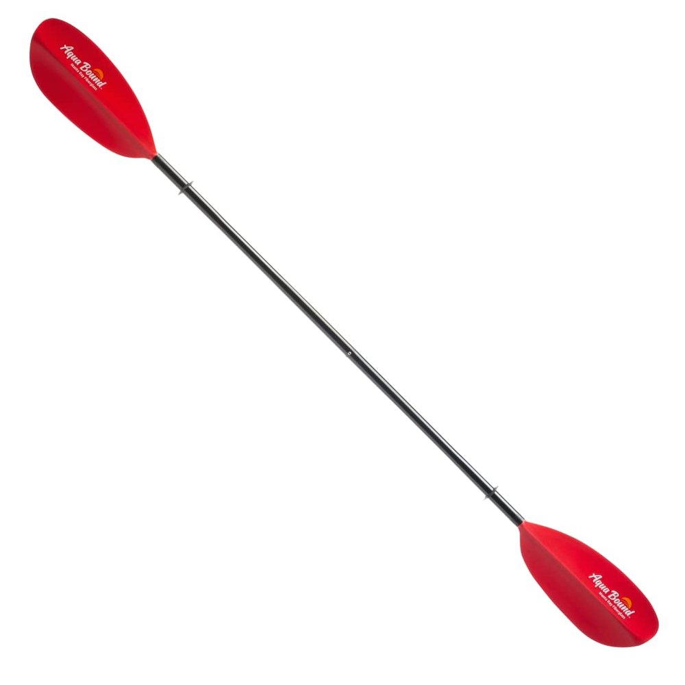 AQUA BOUND Manta Ray Fiberglass 2-Piece Snap-Button Kayak Paddle - Fiberglass Shaft, Reinforced Nylon Blades, Snap-Button Ferrule with 0 and 60 Feathering for Touring & Recreation (230 cm)