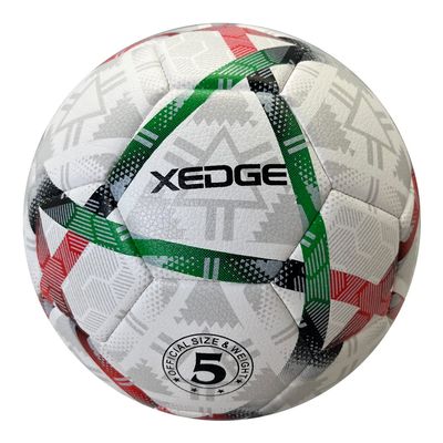 XEDGE Official Size Soccer Ball,Size 5 Training Ball for Girls,Boys,Youth Teenagers,Adults,Machine Stitched for Indoor Outdoor Play (Red Green, Size 5)