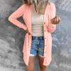XUNRYAN Womens Long Sleeve Cardigans Fall Fashion 2022 Sweaters Open Front Casual Button Down Jacket Mid Long Thin Coat view 2