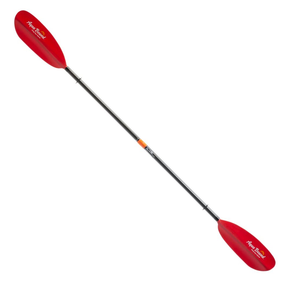 AQUA BOUND Sting Ray Hybrid 2-Piece Versa-Lok Kayak Paddle Carbon Shaft, Reinforced Nylon Dihedral Blades, Adjustable Versa-Lok Length and Feathering for Flatwater Touring & Recreation (220 cm)