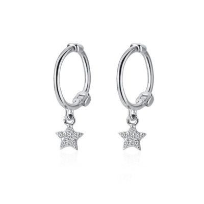 DAOMEI Real 925 Sterling Silver Earrings Women Fashion Heart/Star Small Love Stud Ear Clip Jewelry Gift