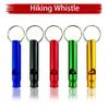 Camping Whistle with Keychain Aluminum Emergency Survival Whistle for Camping Hiking Hunting Outdoors Sport - Red view 2