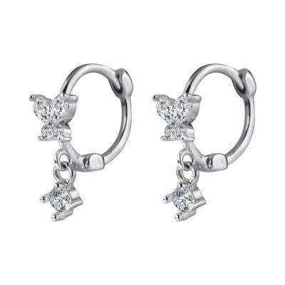DAOMEI Real 925 Sterling Silver Earrings Women Fashion Heart/Star Small Love Stud Ear Clip Jewelry Gift