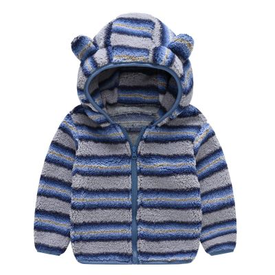 Toddler Kids Girls Casual Zip Up Cartoon Ear Fleece Hooded Jacket Coat Long Sleeve Thicken Girls (Dark Blue, 3-6 Months)