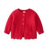 Newborn Infant Baby Girls Boys Winter Warm Knit Cotton Long Sleeve Clothes Coat Jacket Cardigan Coat (Red, 12-18 Months) view 1