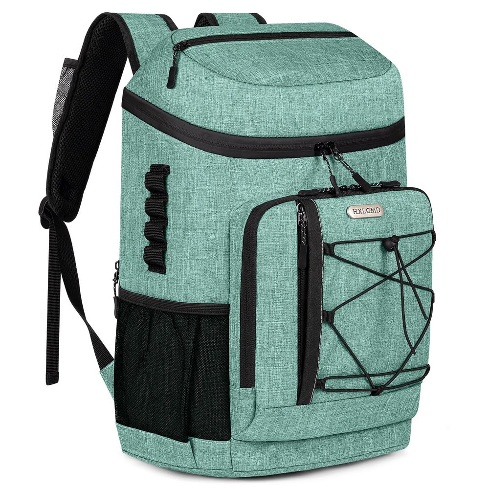 Backpack Coolers Insulated Leak Proof 30 Cans with Reusable Ice Packs, 2 Insulated Compartments Cooler Bags Portable Lightweight Beach Travel Camping Lunch Backpack for Men and Women