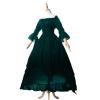 Renaissance Dress Women's Medieval Chemise Dresses Peasant Tops Irish High Low Victorian Dress Off Shoulder Ruffle Sundress Green view 2