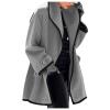 XUETON Women's Long Trenchcoat Casual Lapel Open Front Winter Wool Blend Warm Coat Overcoat with Pockets view 2