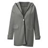 XUETON Women's Long Trenchcoat Casual Lapel Open Front Winter Wool Blend Warm Coat Overcoat with Pockets view 4