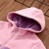 Toddler Boys Girls Long Sleeve Winter Patchwork Colour Fleece Zippered Hoodie Coat Winter Jacket (Purple, 7-8 Years) view 4
