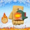 Cartoon Dinosaur Print Knitted Warm Convertible Flip Mittens Top Fingerless Children Winter Gloves Kids Gloves Mittens Knitted Flip Half Finger Gloves Down Mittens Women (Yellow, One Size) view 2
