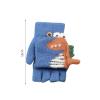 Cartoon Dinosaur Print Knitted Warm Convertible Flip Mittens Top Fingerless Children Winter Gloves Kids Gloves Mittens Knitted Flip Half Finger Gloves Down Mittens Women (Yellow, One Size) view 4