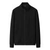 Men's Full Zip Running Track Jacket Loose Fit Zipper Mock Neck Sweatshirt Lightweight Workout Athletic Jackets (Black,X-Large) view 1