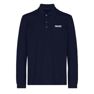 L8502-LXYB Polo Shirts for Men Police Embroidered Long Sleeve Mens Polo Shirts (Navy,XXL,XX-Large)